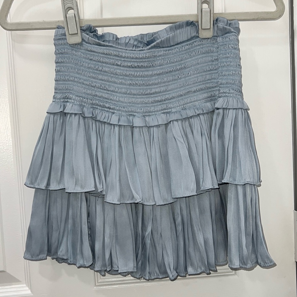 Light blue flowy mini skirt